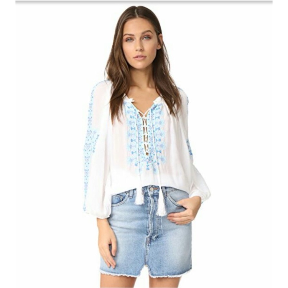Melissa odabash avalon embroidered blouse One Size